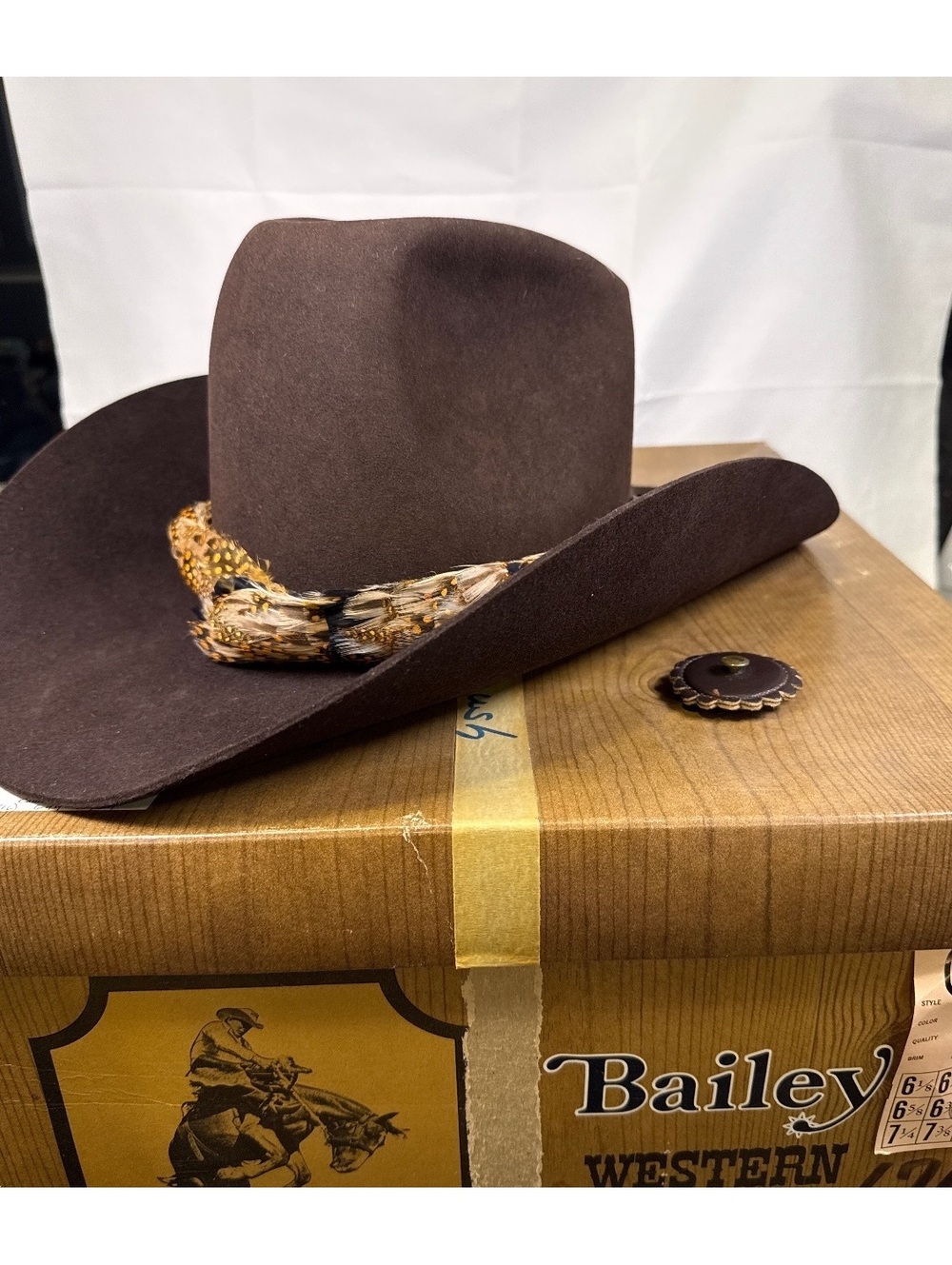 Bailey Premier Western Cowboy Hat Size 6 7/8 Dark Brown Felt